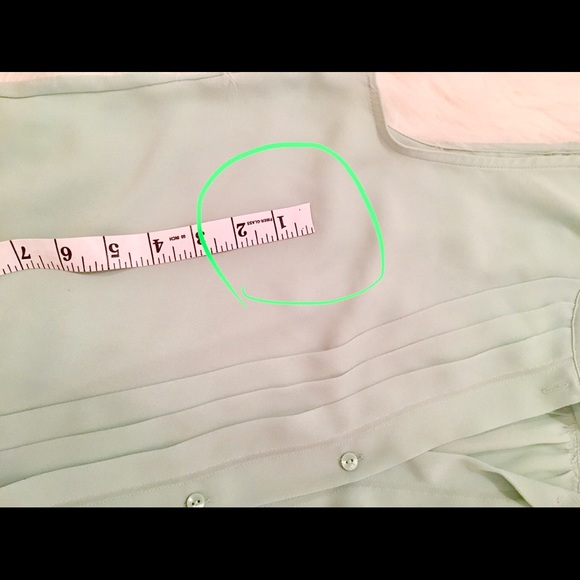 LOFT mint green pleated sheer blouse size medium - Picture 6 of 7